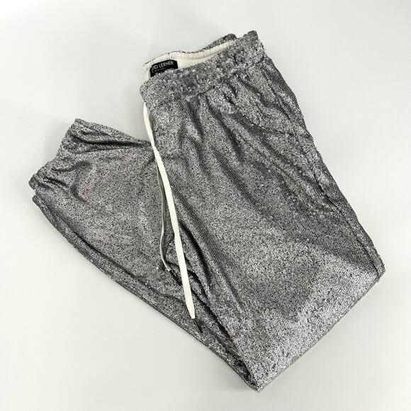David Lerner Sequin Lounge Joggers Silver S - Picture 4 of 10